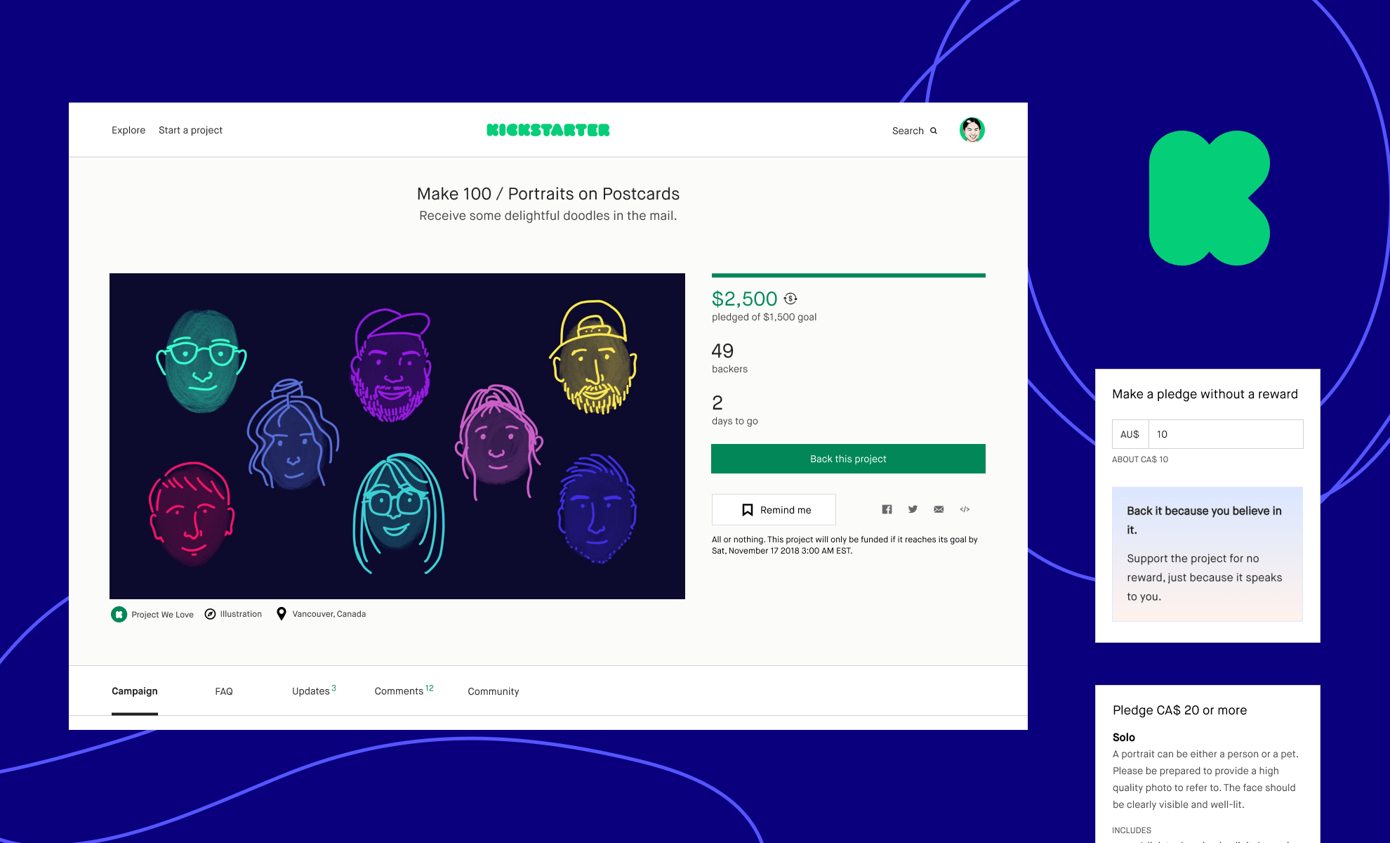 When a Kickstarter campaign is funded