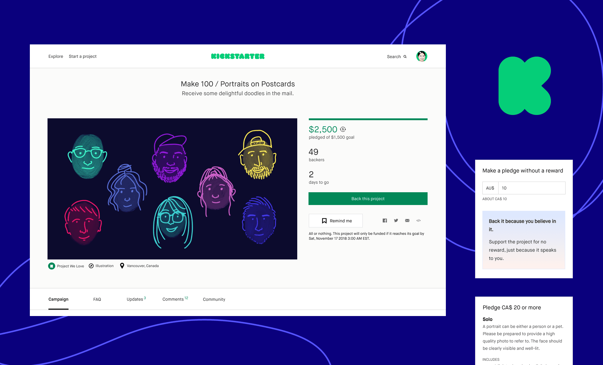 When a Kickstarter campaign is funded