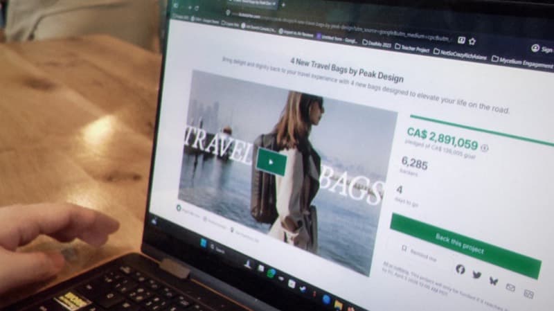 Retail store to laptop — Kickstarter scene